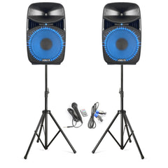 Bluetooth LED Party Speakers with Stands Hire