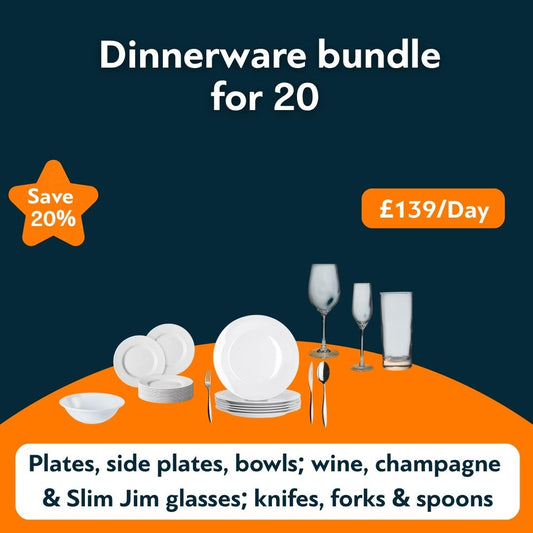 Dinnerware Bundle for 20 Hire